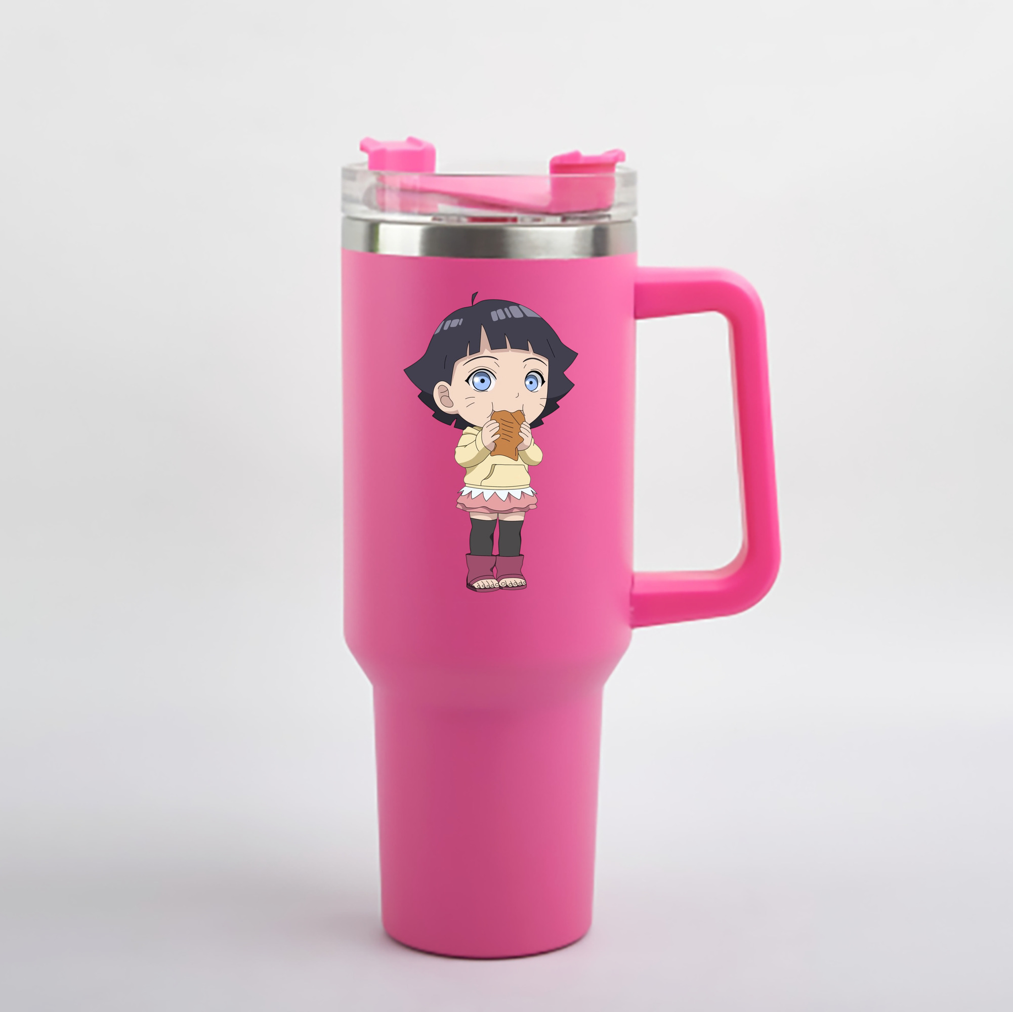 （画像用） NARUTO -ナルト- うずまき ヒマワリ Uzumaki Himawari 1200mL車用タンブラー - クリスタルステッカー（プラスチックストロー付き）